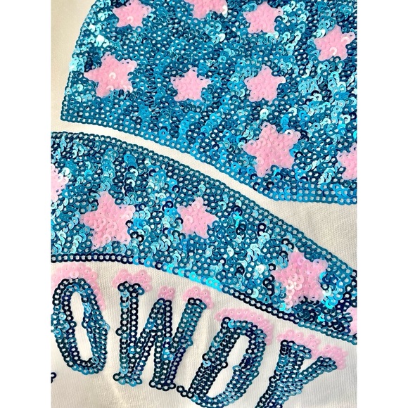 PEACH LOVE CALIFORNIA Howdy sequin graphic tee S M L - Picture 7 of 7